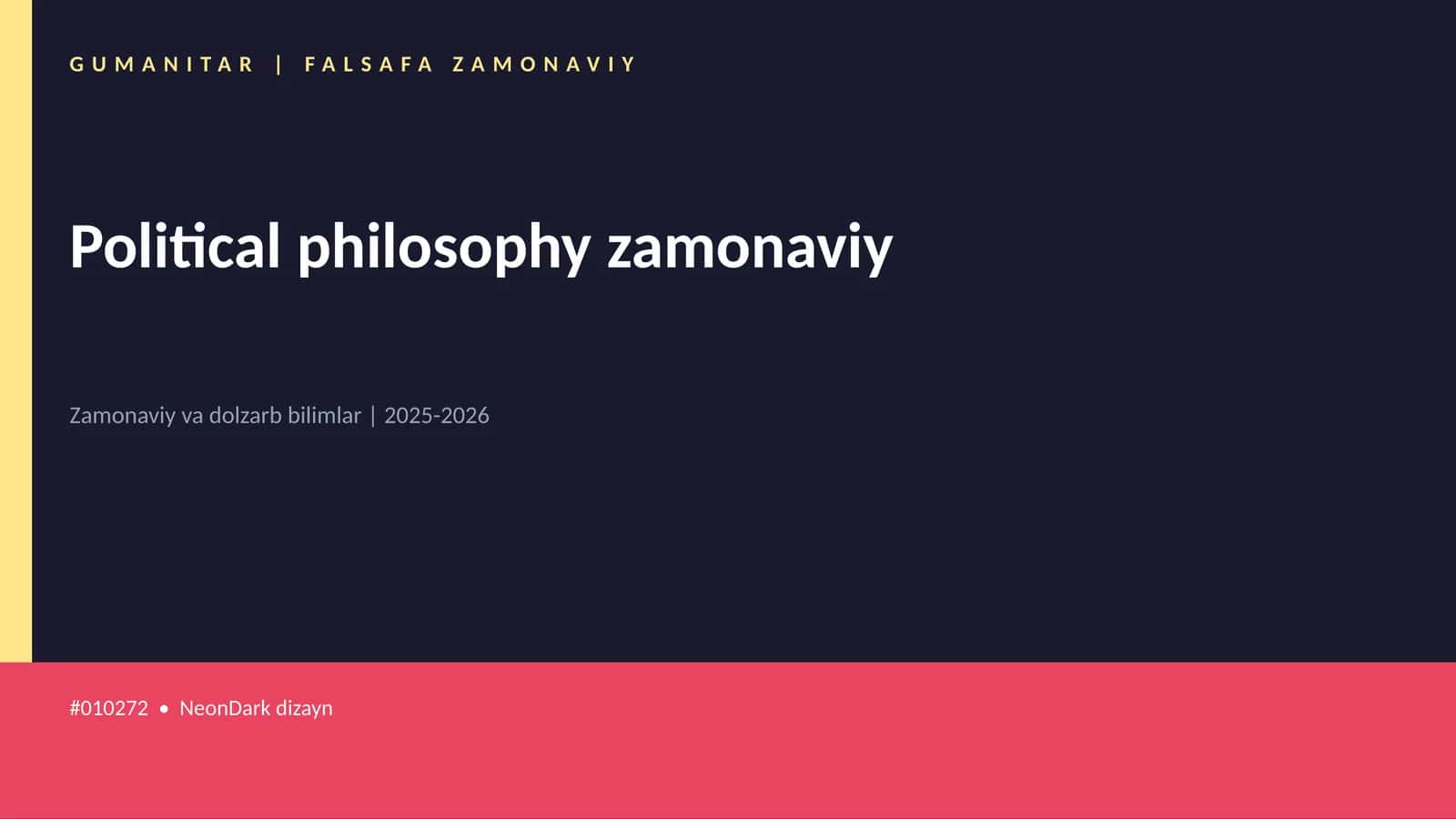 Political philosophy zamonaviy 1