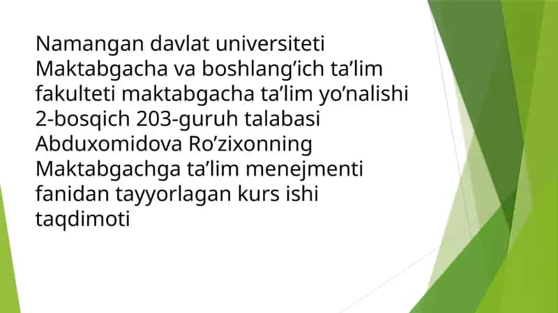 Maktabgacha ta’lim tashkiloti rahbariga qo’yiladigan talablar 1