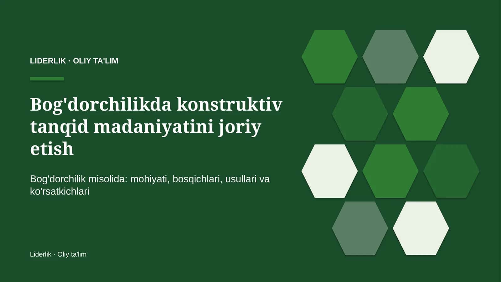 Konstruktiv tanqid madaniyatini joriy etish: mohiyati 1