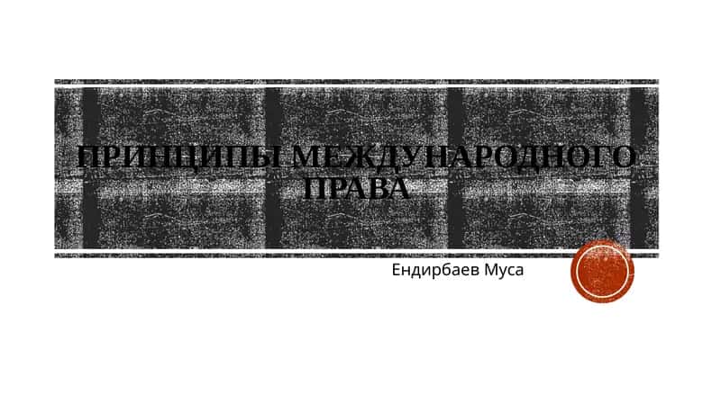Принципы международного права 1