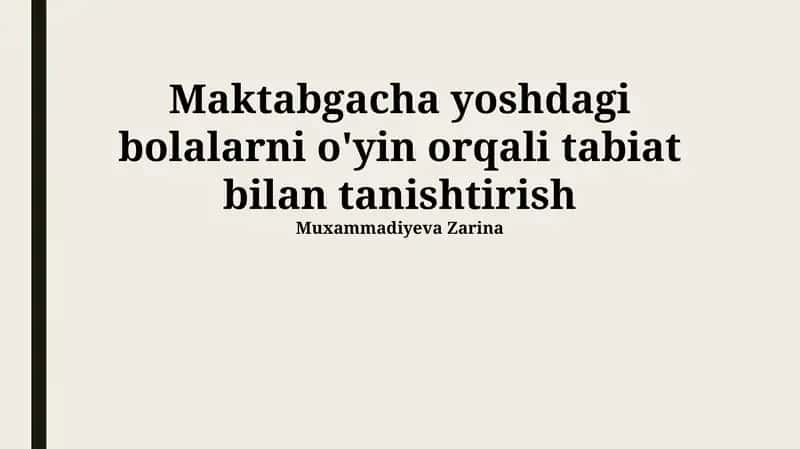 O'simliklar bilan tanishtirish 1