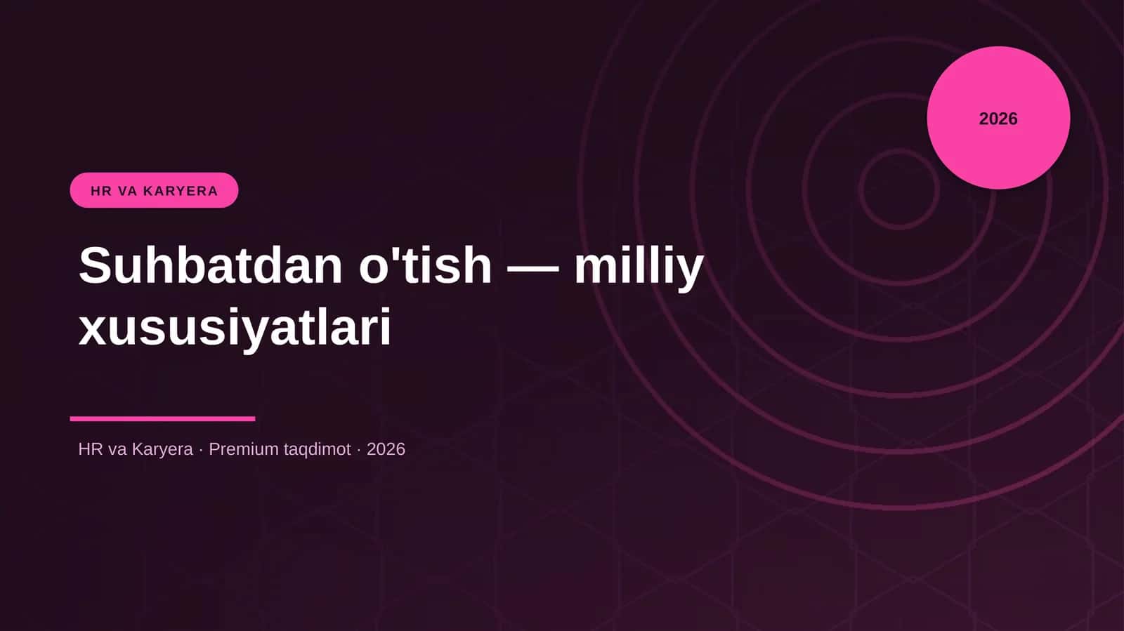 Suhbatdan o'tish — milliy xususiyatlari 1