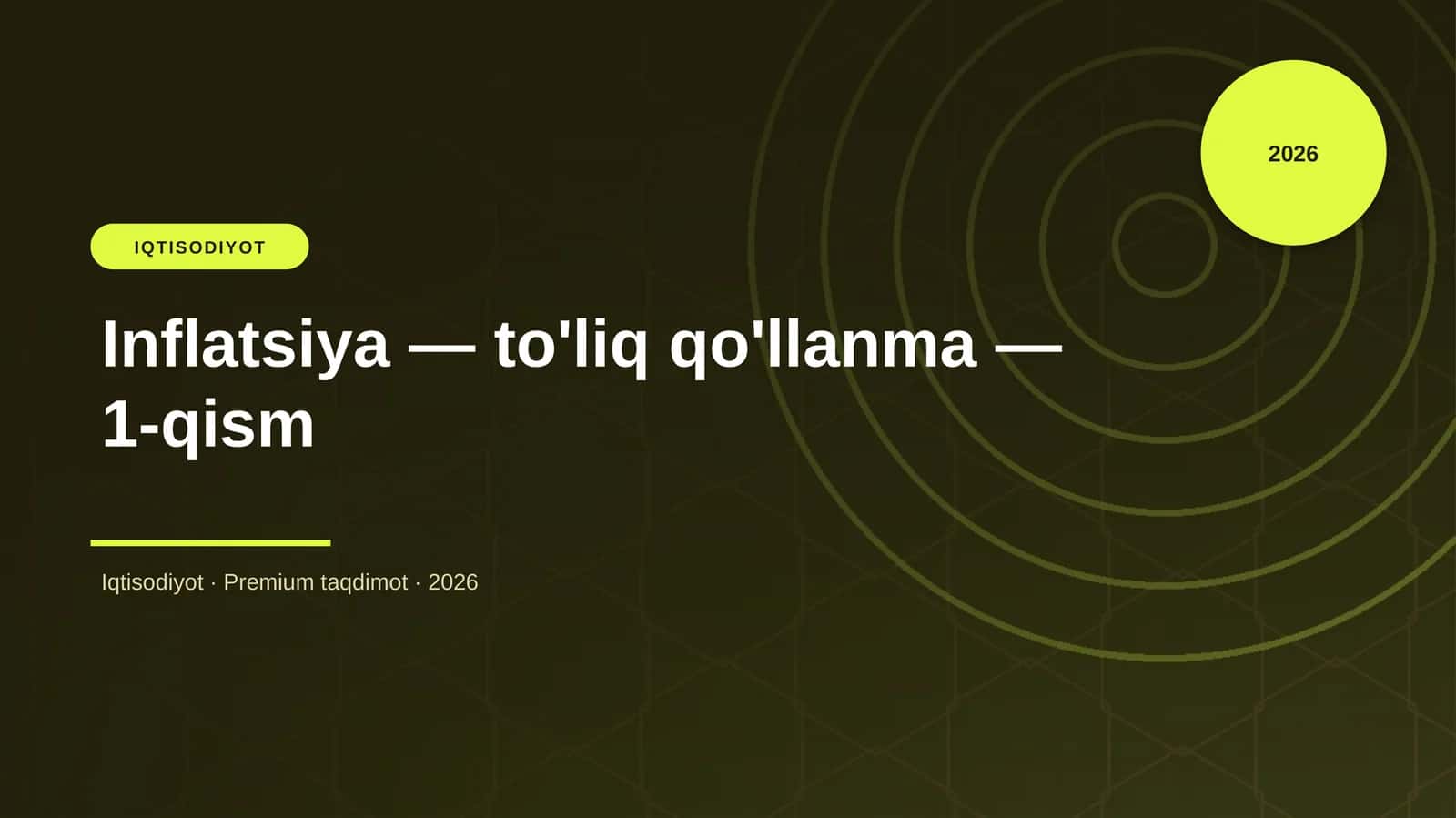 Inflatsiya — to'liq qo'llanma — 1-qism 1