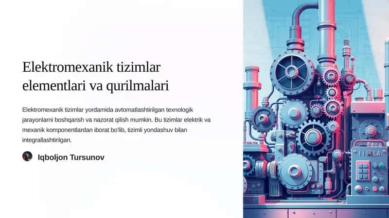 Elektromexanik tizimlar elementlari va qurilmalari 1