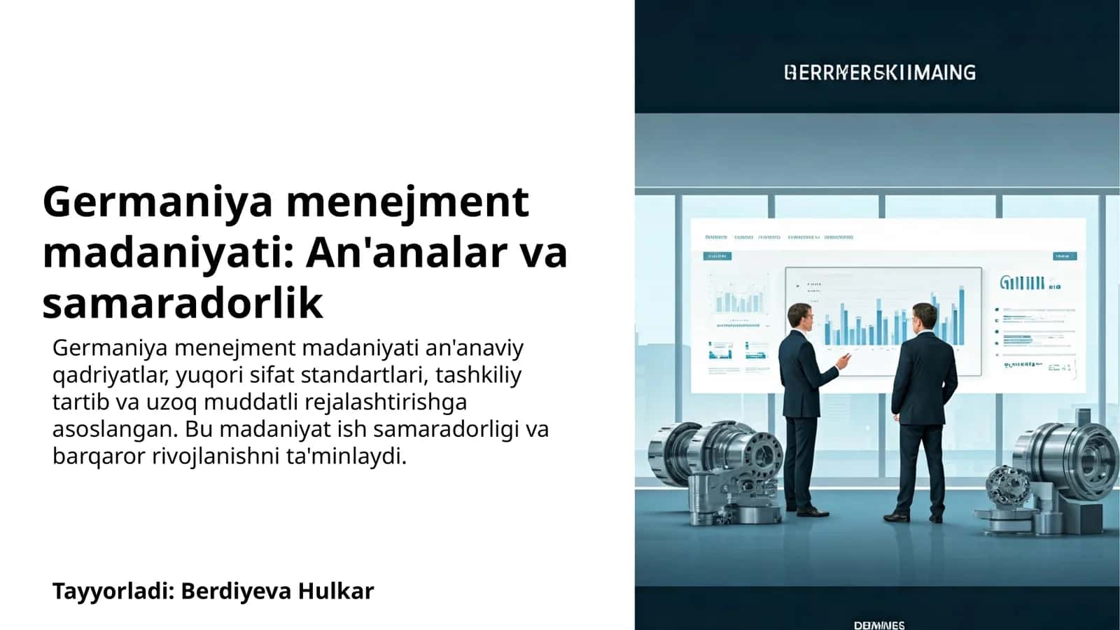 Germaniya menejment madaniyati: An'analar va samaradorlik 1