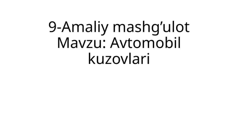 Avtomobil kuzovlari 1