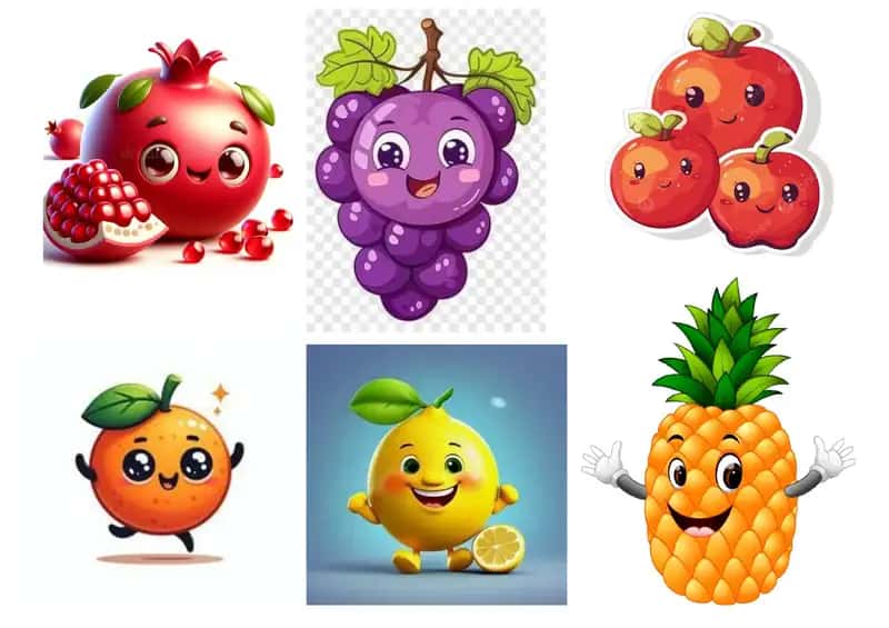 A group of cartoon apples 1