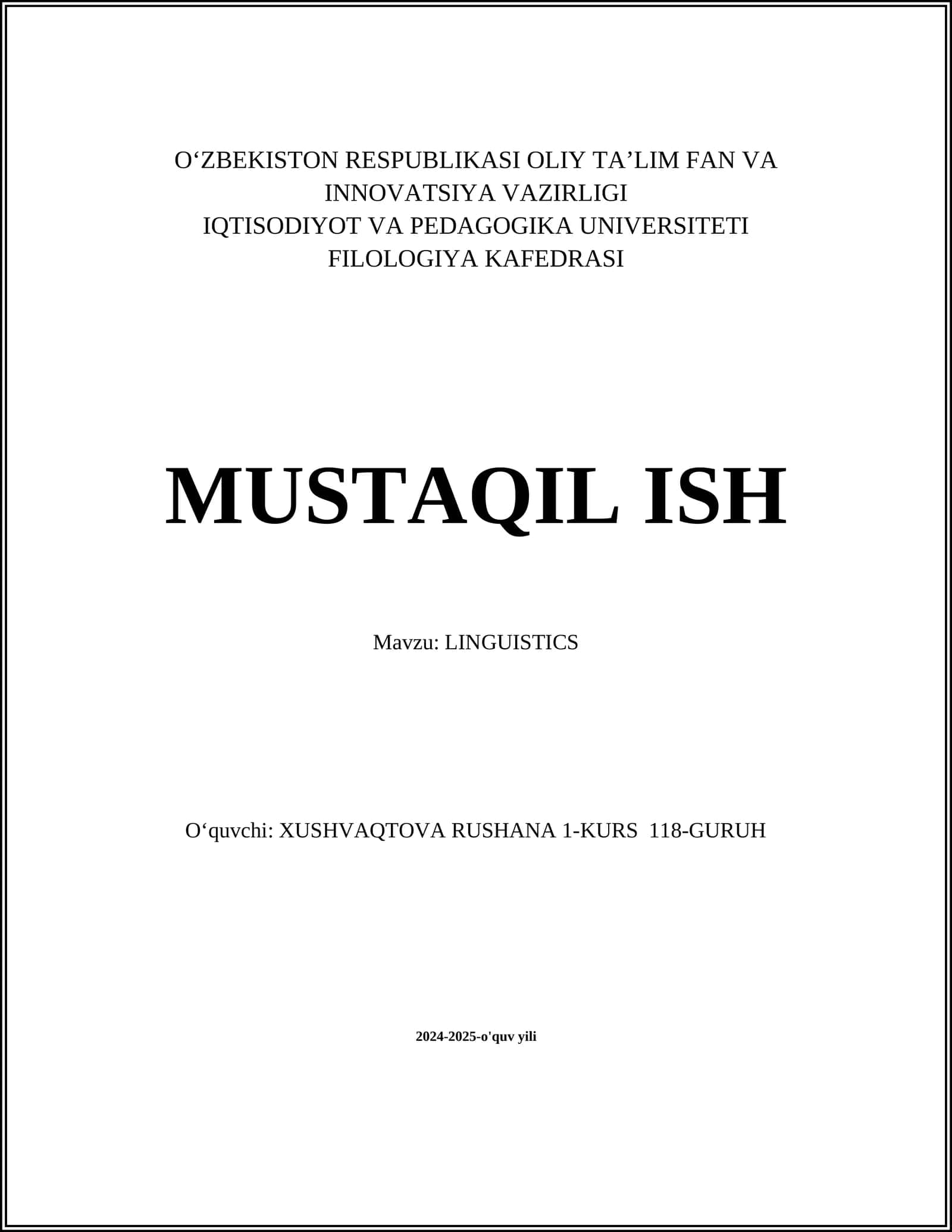 LINGUISTICS 1