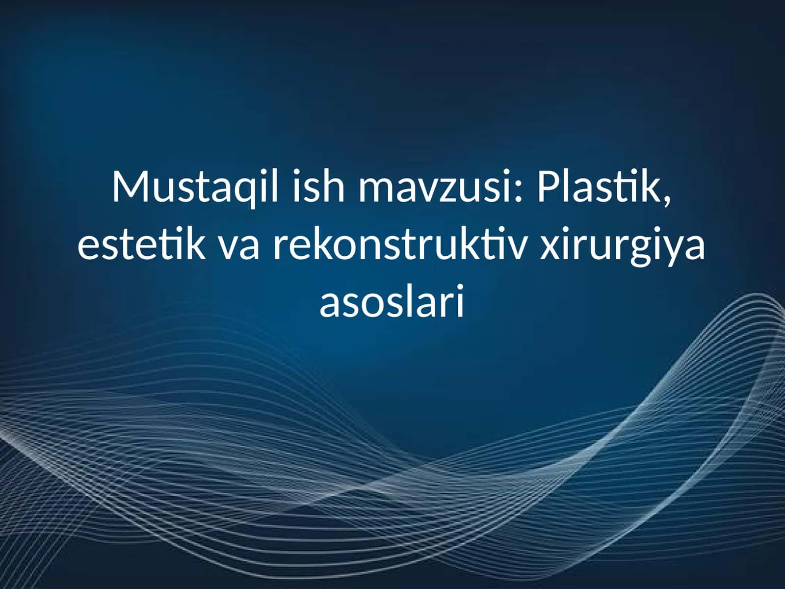 Plastik jarrohlik 1