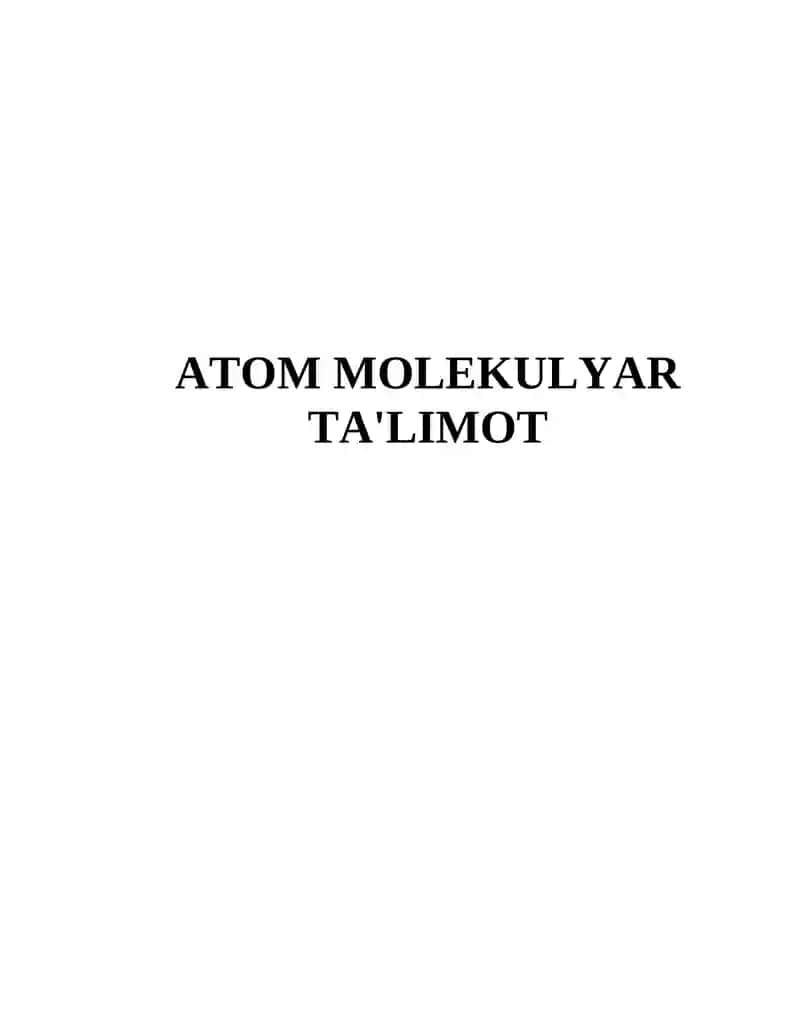 Atom Molekulyar Ta'limot