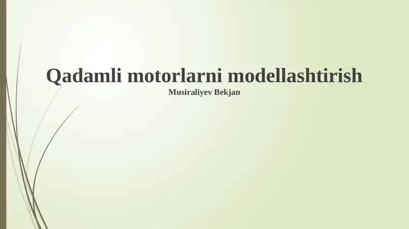 Qadamli motorlarni modellashtirish 1