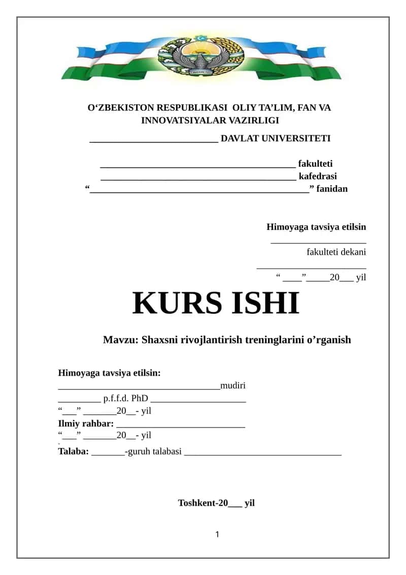 Shaxsni rivojlantirish treninglarini o’rganish 1