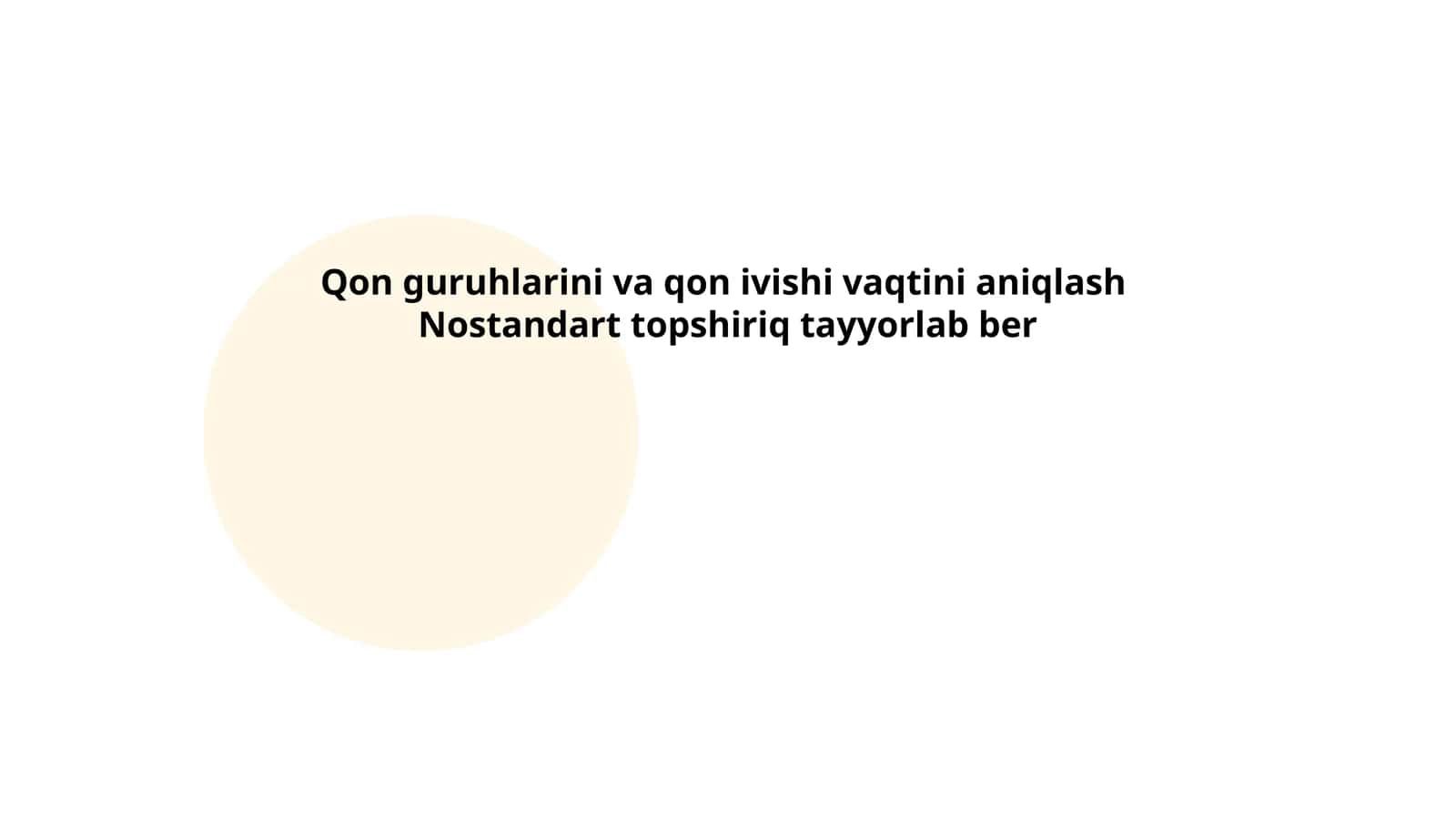 Qon guruhlarini va qon ivishi vaqtini aniqlash 1