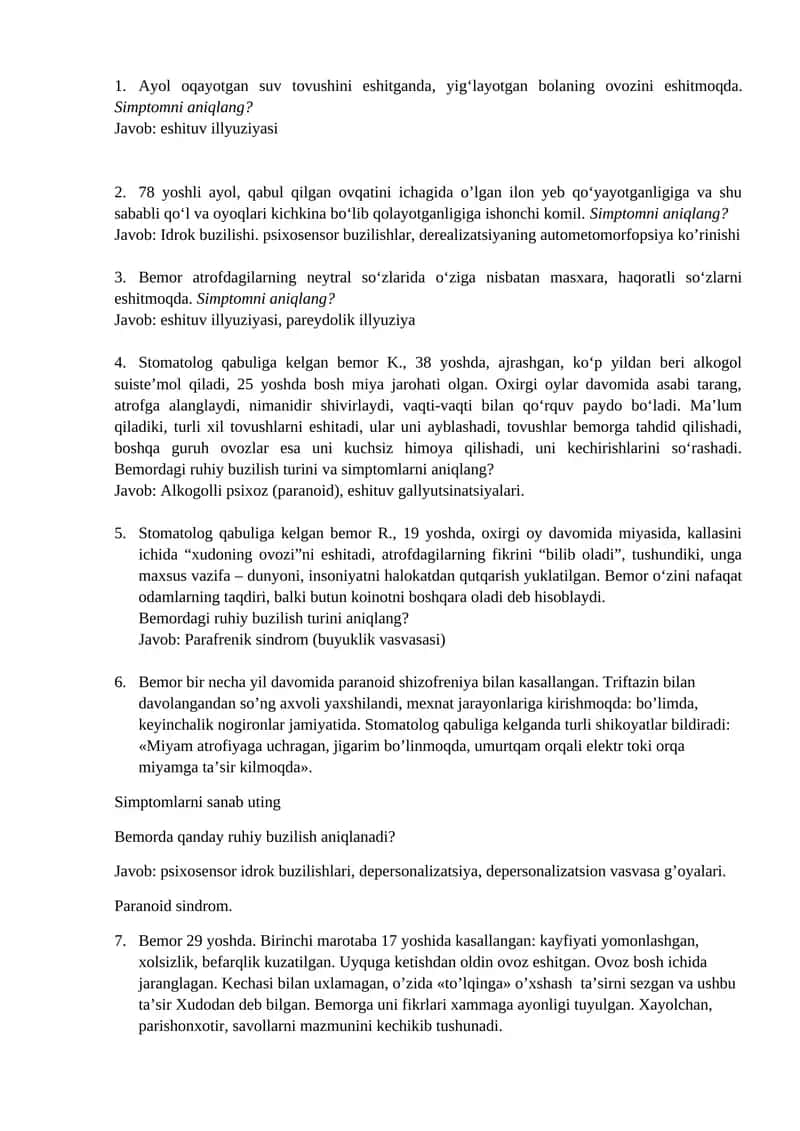 Ruhiy Buzilishlar 1