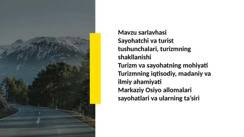 Turizm va Sayohat 1