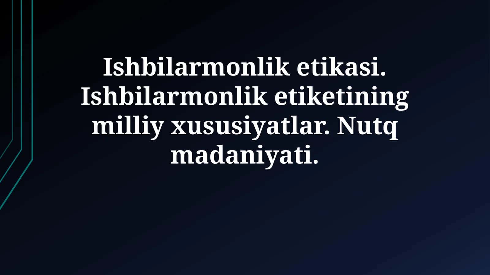 Biznes etikasi 1