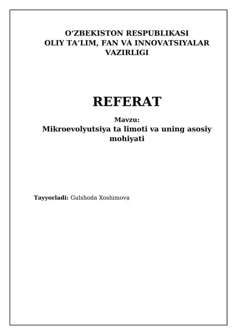 Mikroevolutsiya