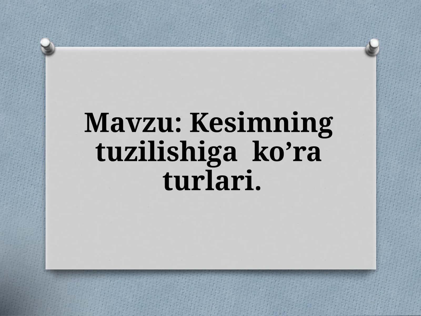 Kesimning tuzilishi 1