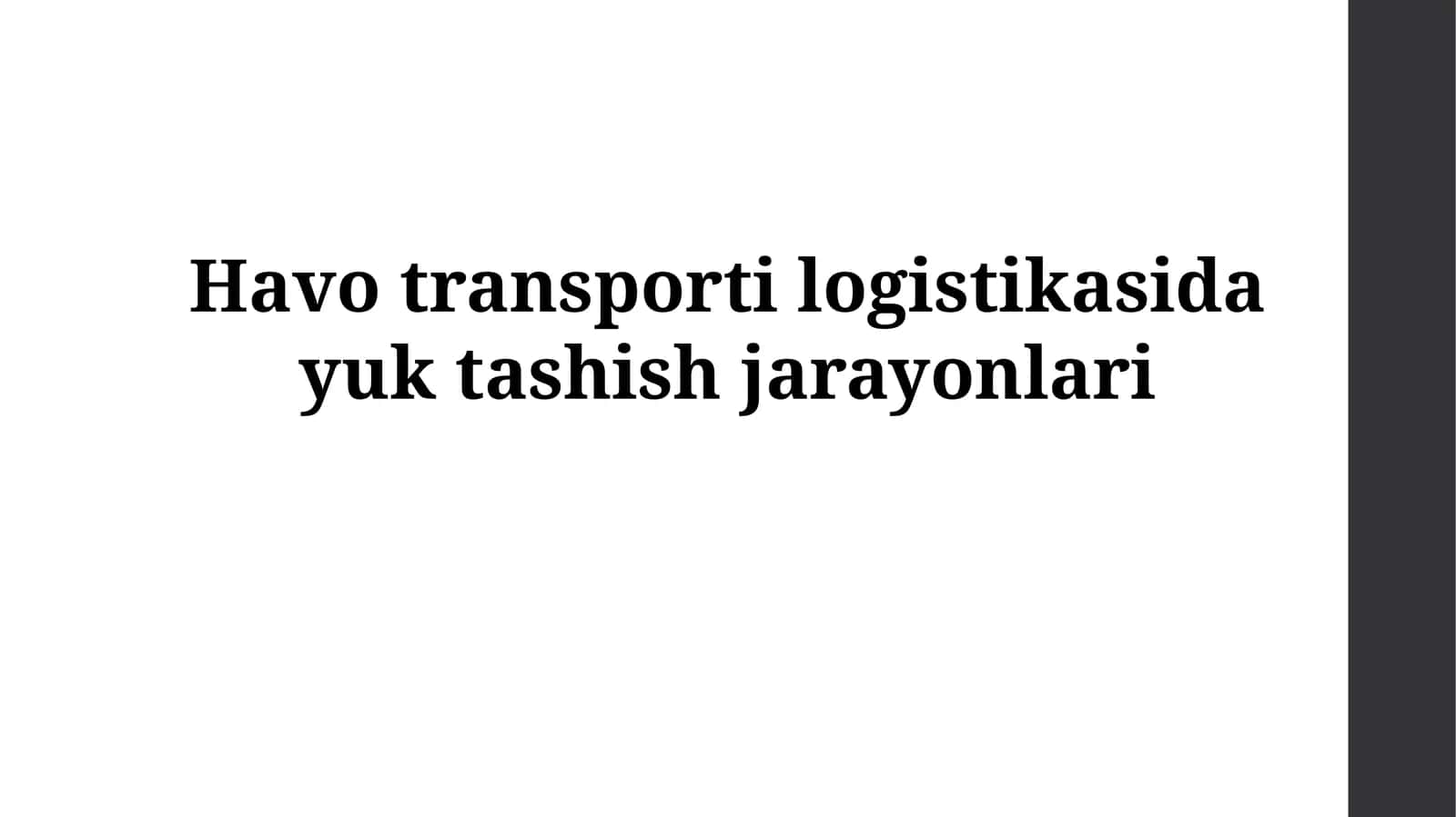 Yuk tashish zanjiri 1