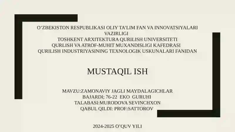 zamonaviy jagʻli maydalagichlar