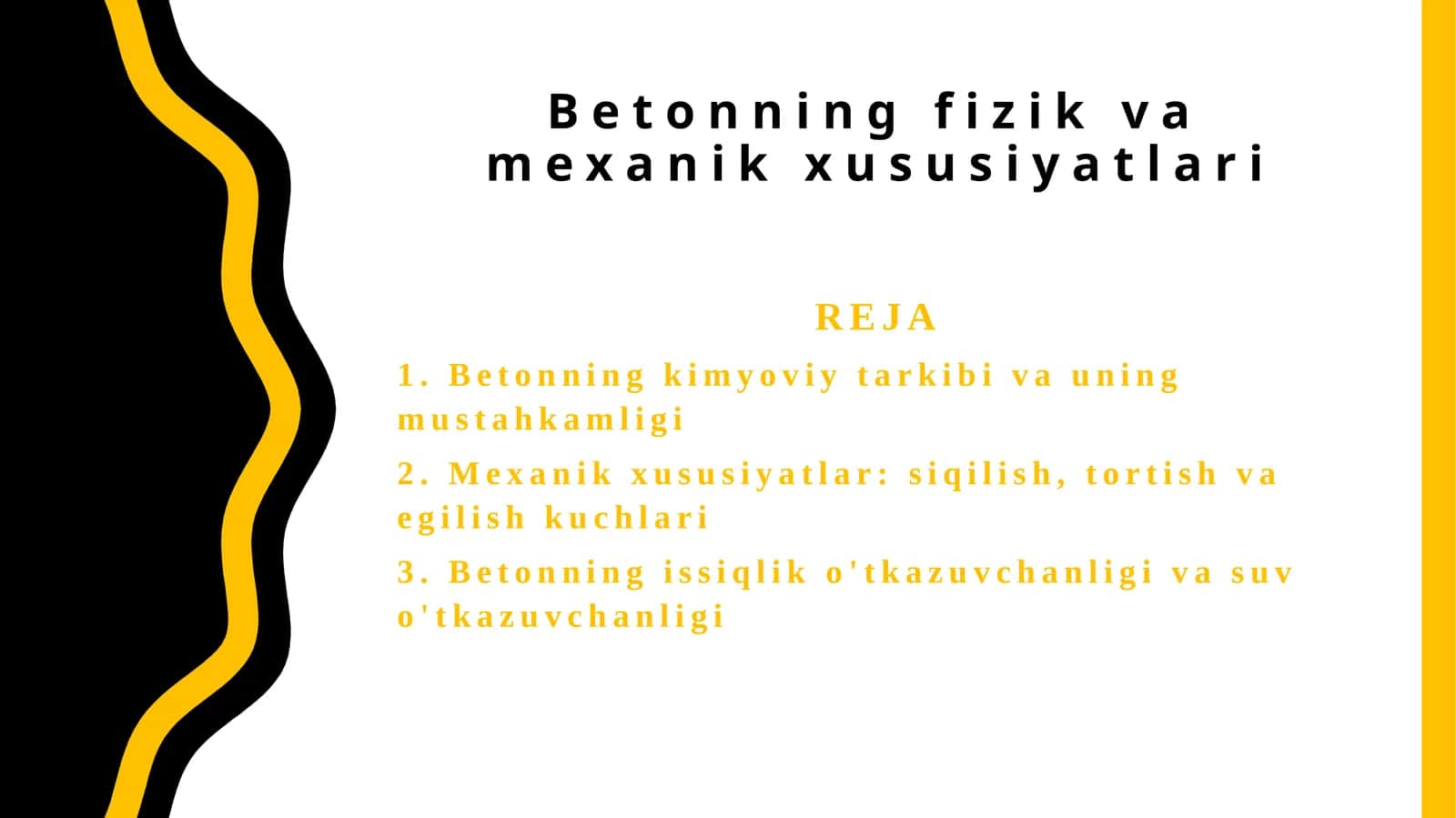 Betonning fizik va mexanik xususiyatlari 1