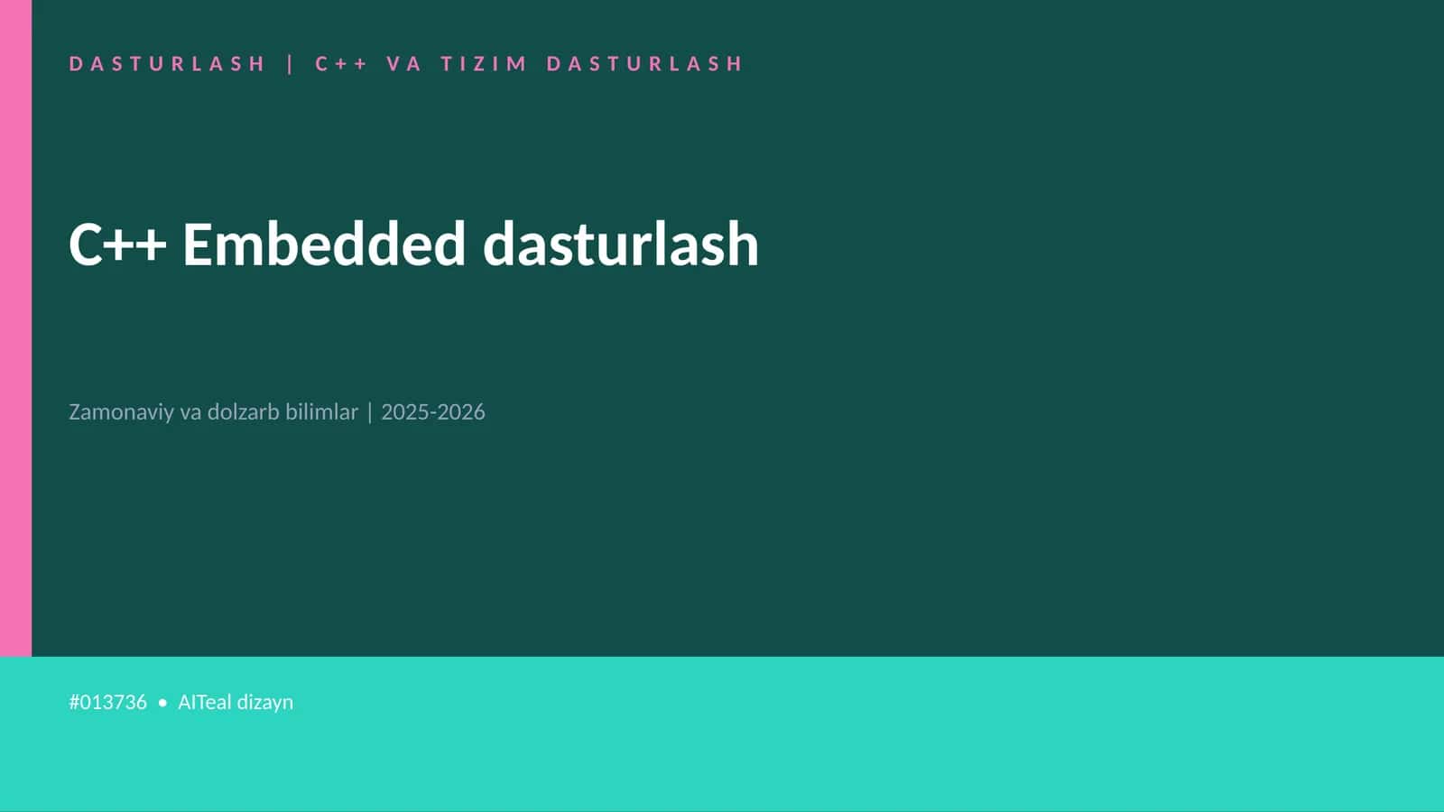 C++ VA TIZIM DASTURLASH 1