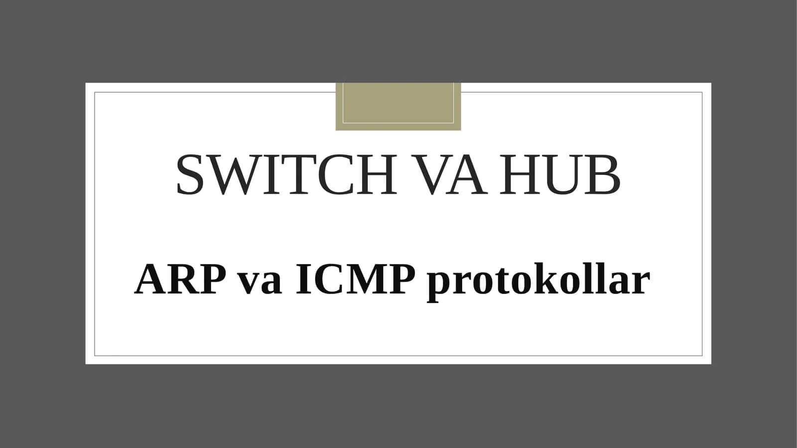 ARP va ICMP protokollar 1