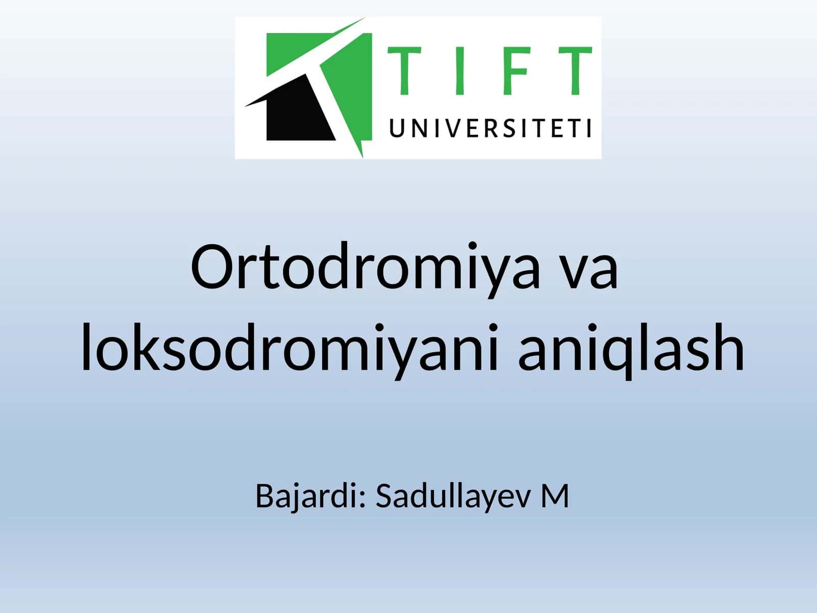 Ortodromiya va loksodromiyani aniqlash 1