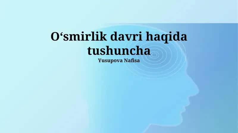 O'smirlik davri haqida tushuncha 1