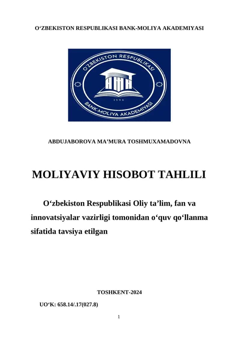 Moliyaviy hisobot tahlili 1