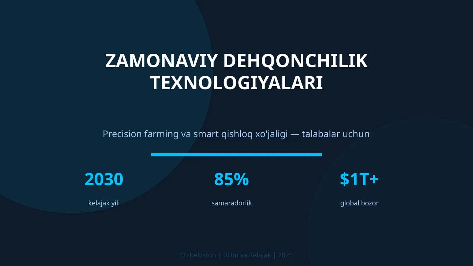 ZAMONAVIY DEHQONCHILIK TEXNOLOGIYALARI 1