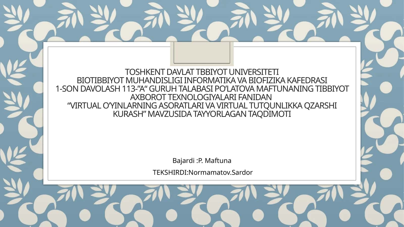 virtual o‘yinlarning asoratlari va virtual tutqunlikka Zarshikurash 1