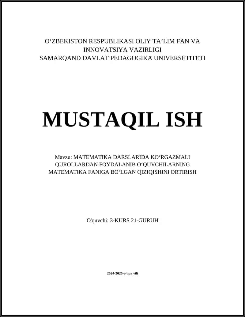 Matematik plakatlardan foydalanish 1