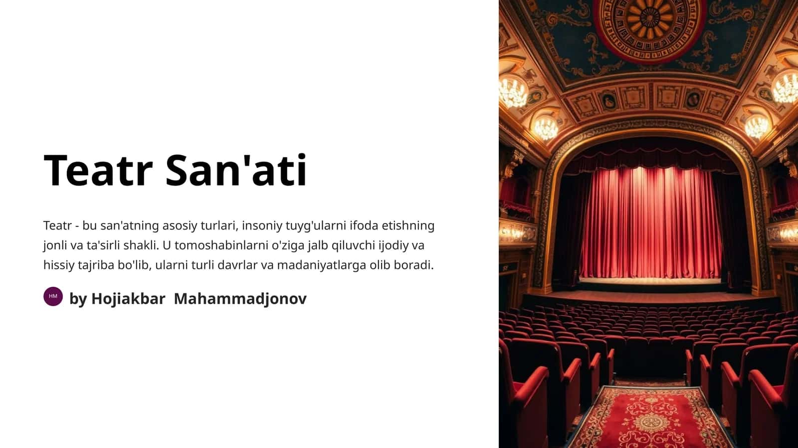 Teatr San'ati Tarixidan 1