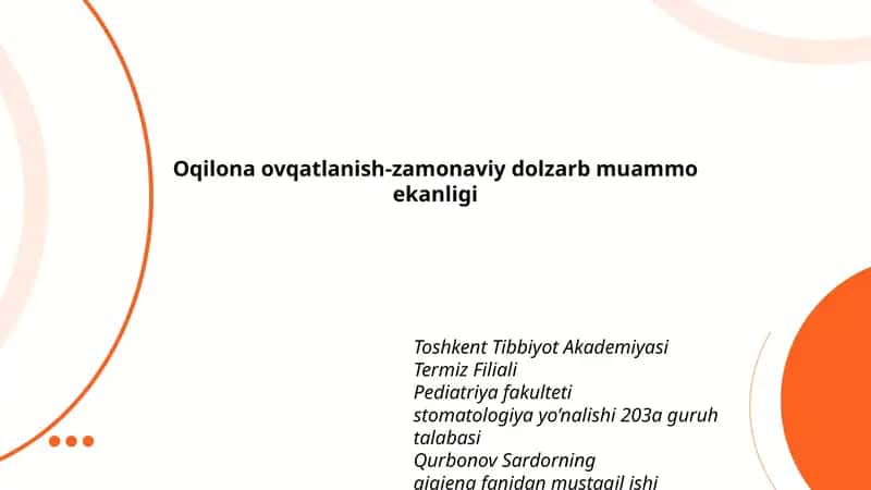 Oqilona ovqatlanish-zamonaviy dolzarb muammo ekanligi 1