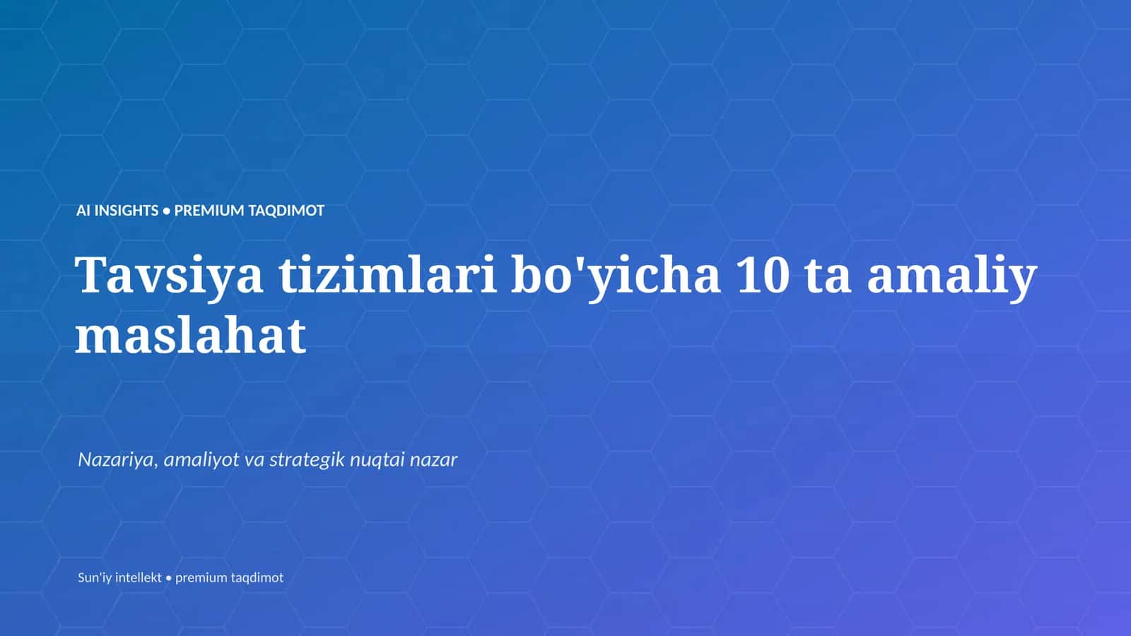 Sun'iy intellekt • premium taqdimot 1