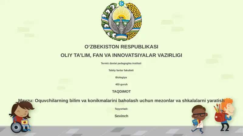 Baholash mezonlari va shkalalarini yaratish 1