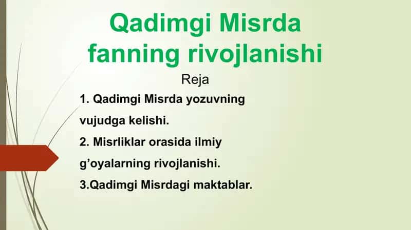 Qadimgi Misrda fanning rivojlanishi 1