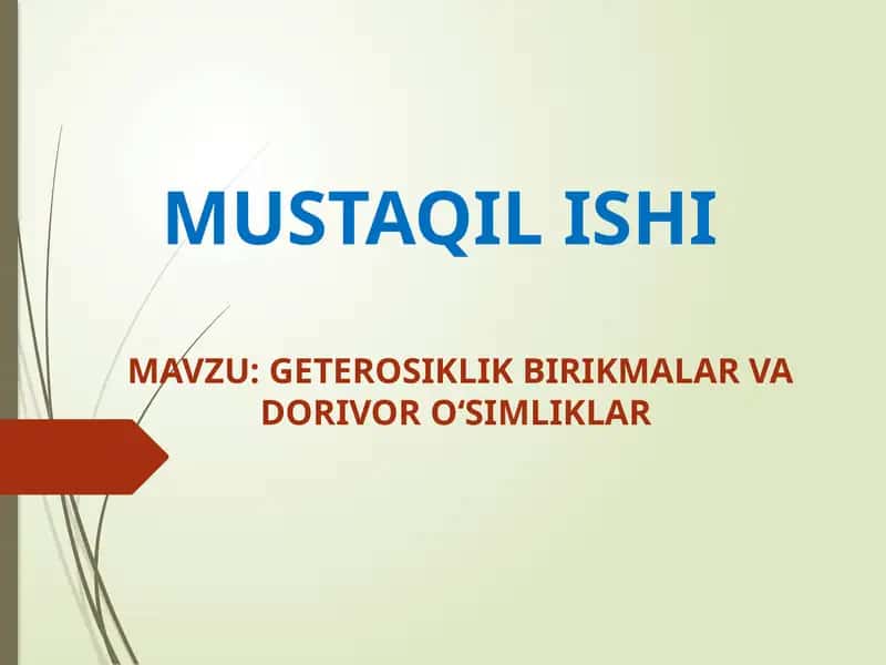 Geterosiklik birikmalar va dorivor vositalar 1