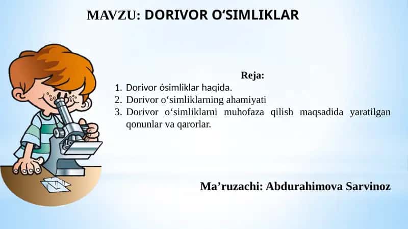 Dorivor O‘simliklar 1