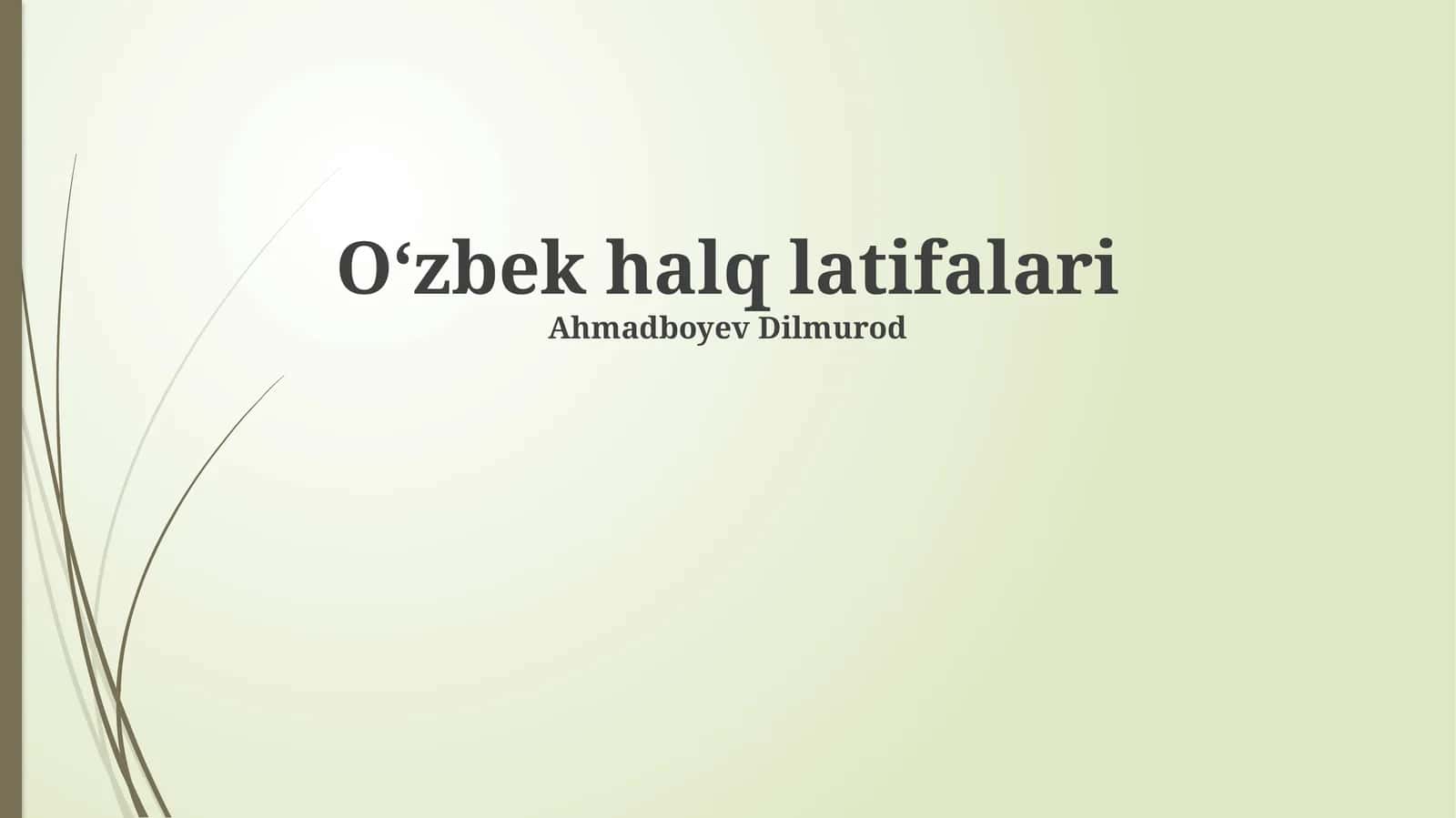 Oʻzbek halq hazillari 1