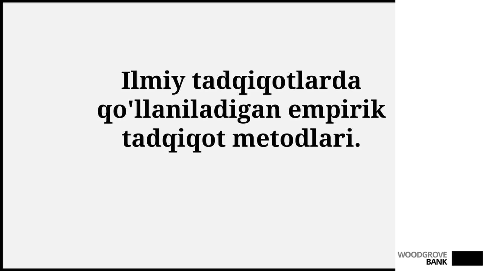 Empirik tadqiqotlar 1