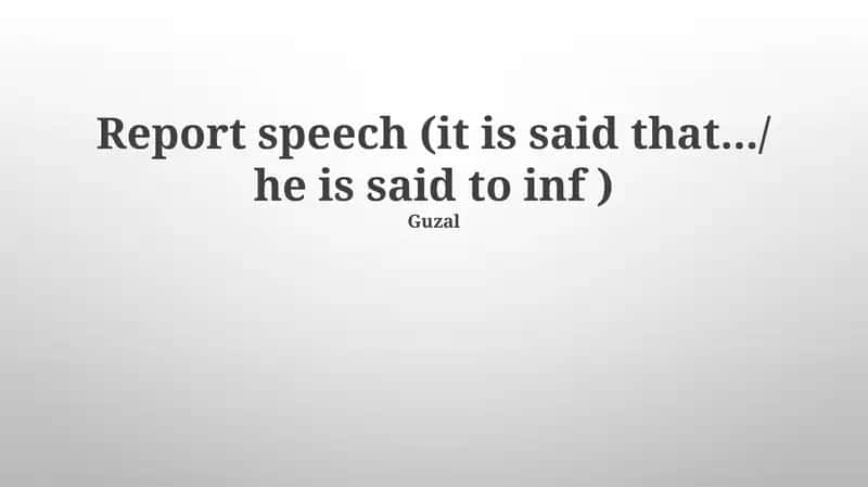 Transforming Direct to Indirect Speech 1