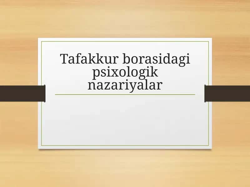 Tafakkur psixologiyasi 1