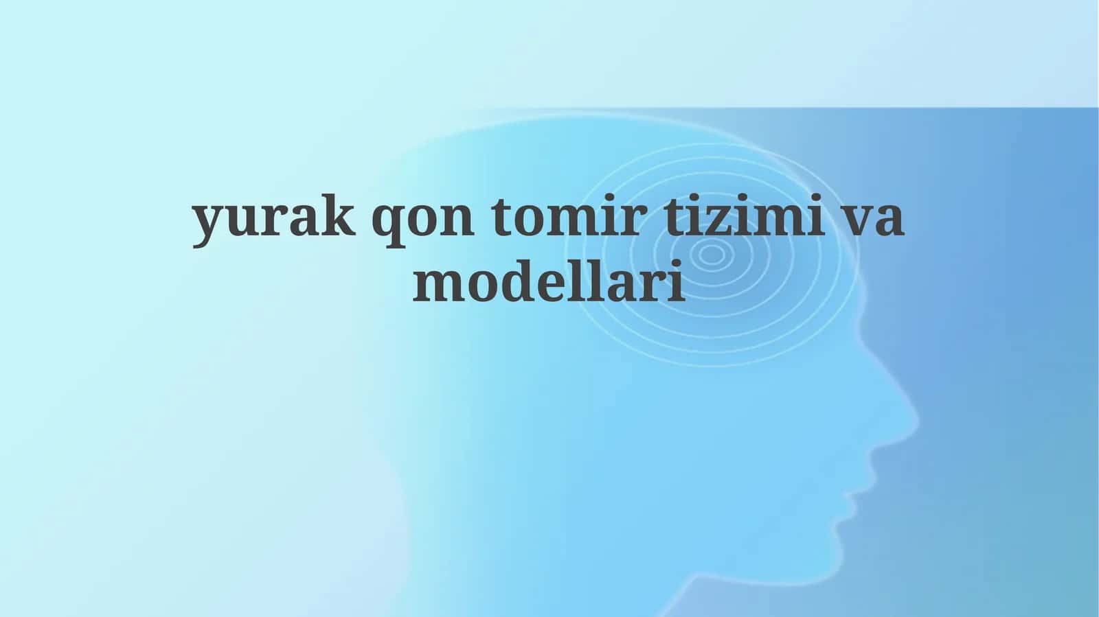 Yurak-qon tomir tizimini va modellari 1