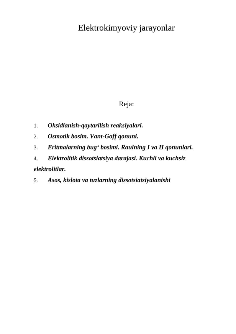 Elеktrokimyoviy jarayonlar 1