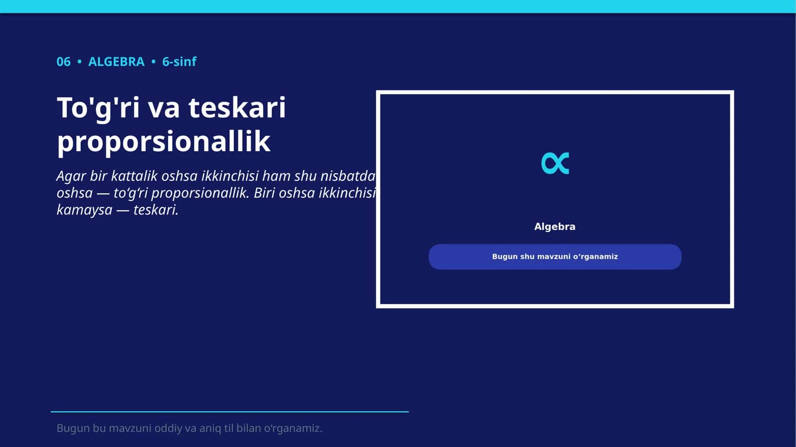 To'g'ri va teskari proporsionallik 1
