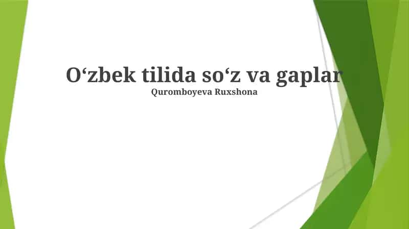 Oʻzbek tilida soʻz va gaplar 1