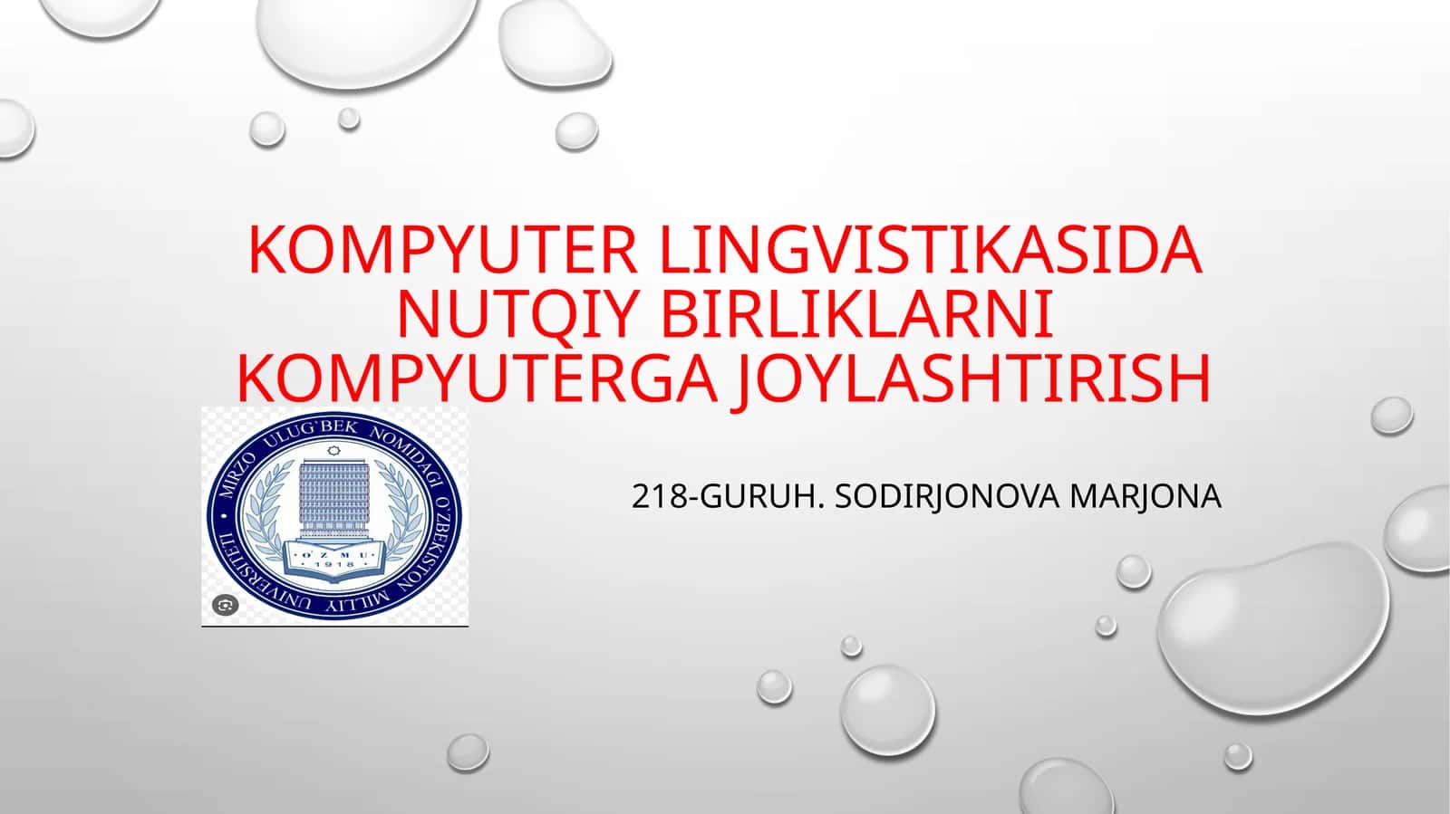 Kompyuter lingvistikasida nutqiy birliklarni kompyuterga joylashtirish 1