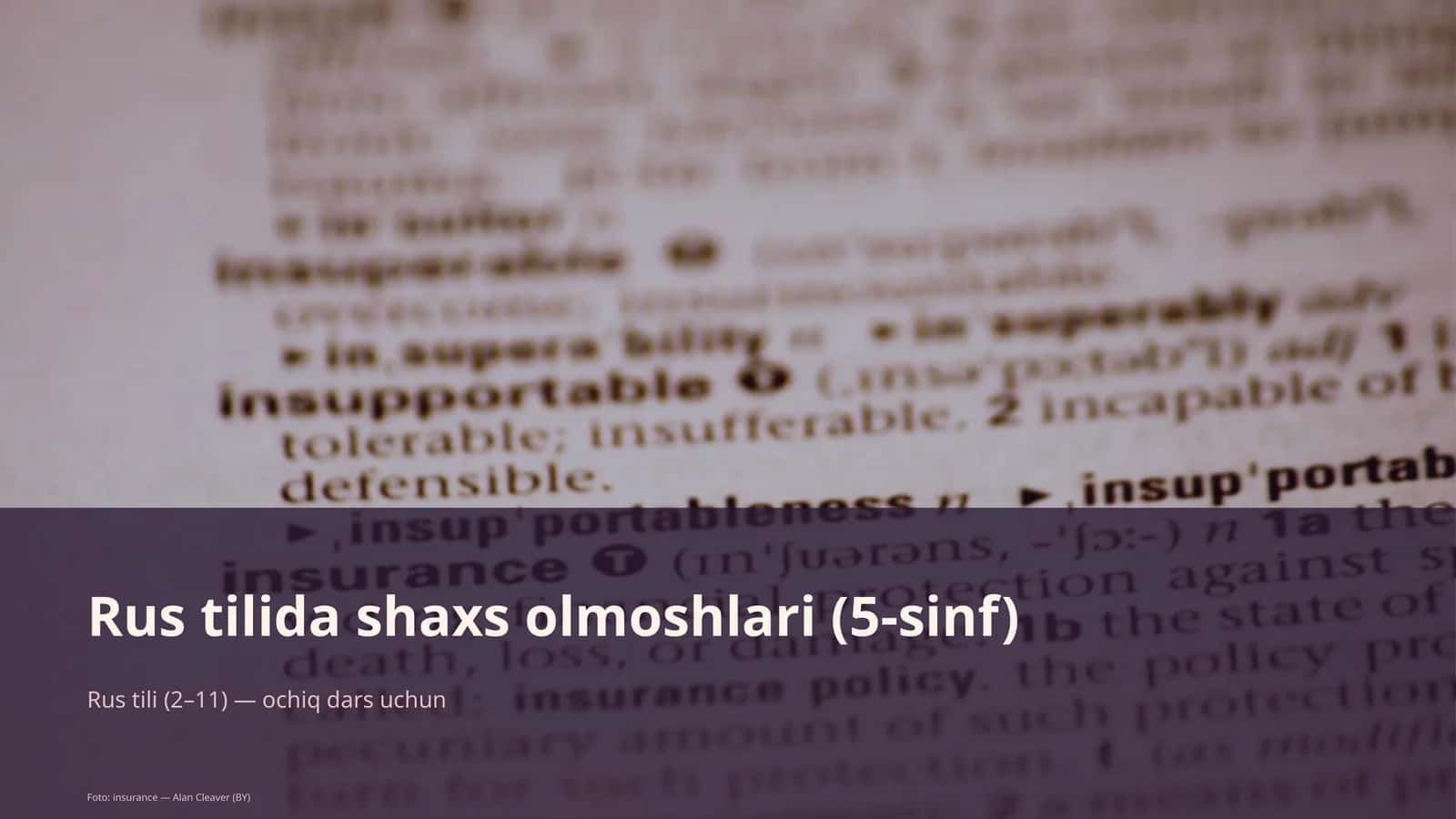 Rus tilida shaxs olmoshlari (5-sinf) 1